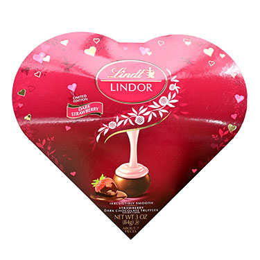 Lindor Valentines Strawberry Dark Chocolate Candy Truffle Friend Heart 3oz 