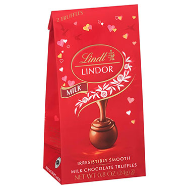 Lindt Valentines Day Lindor Milk Chocolate Mini Bag 0.8oz 