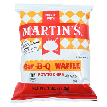 Martins BBQ Waffle Potato Chips 1oz 30ct 