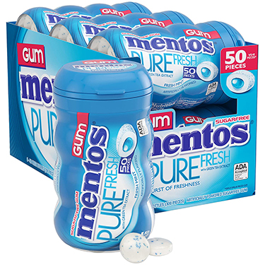 Mentos Sugar Free Gum Pure Fresh Mint 6ct Box 