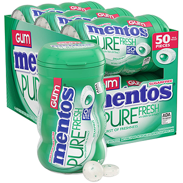 Mentos Sugar Free Gum Pure Fresh Spearmint 6ct Box 