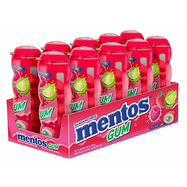 Mentos Sugar Free Gum Red Fruit Lime 10ct Box 