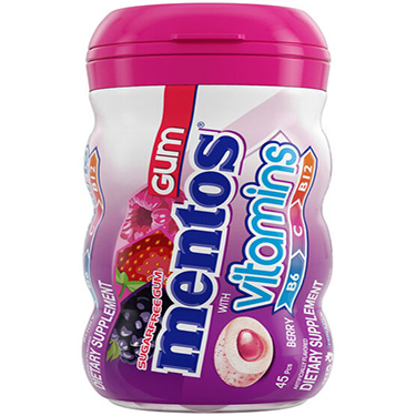 Mentos Sugar Free Gum Vitamins Berry 3.18oz 6ct Box 