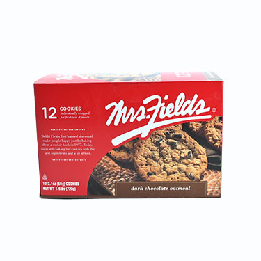 Mrs Fields Dark Chocolate Oatmeal 2.1oz 12ct Box 