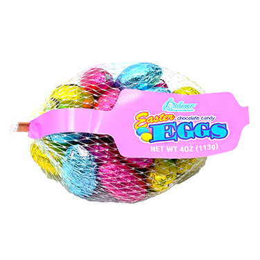 Palmer Easter Chocolate Flavored Eggs 4oz Mesh Bag 