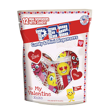 Pez Valentines Love Candy and Mini Dispensers 12ct Bag 