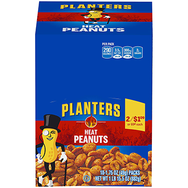 Planters Heat Peanuts 15ct Box 