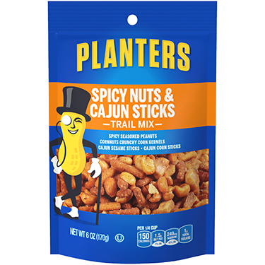 Planters Trail Mix Spicy Nuts and Cajun Sticks 6oz Bag 