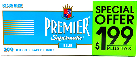 Premier Supermatic Light King Size Tubes 200ct PP 1.99 