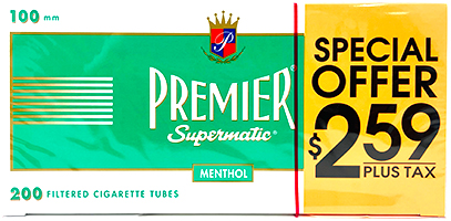 Premier Supermatic Menthol 100 Tubes 200ct PP 2.59 
