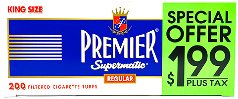 Premier Supermatic Full Flavor King Size Tubes 200ct PP 1.99 