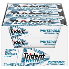 Trident Sugar Free Gum White Wintergreen 9ct Box Expires January 8th 2026