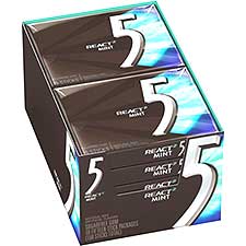 5 Gum Mint React Sugar Free Chewing Gum, 15 Sticks, 10 Pack