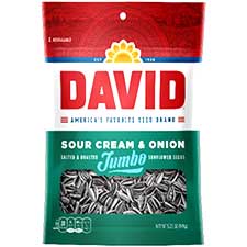 David Jumbo Sour Cream N Onion Sunflower Seeds 5.25oz Bag Expires July 21st 2026