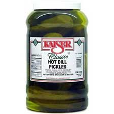 Kaiser Hot Dill Pickles 14 to 16 Count Gallon Jar