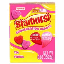 Starburst Valentines Fave Red Conversation Hearts .88oz Box