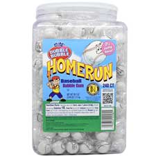 Dubble Bubble Home Run Baseball Bubble Gum 240ct Tub
