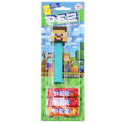 PEZ Dispenser Minecraft Steve with Candy Rolls