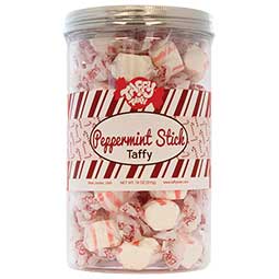 Taffy Town Peppermint Stick Salt Water Taffy 18oz Gift Canister Expires May 12th 2026