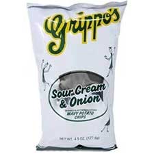 Grippo's Sour Cream and Onion Wavy Potato Chips 4.5oz Bags 18ct