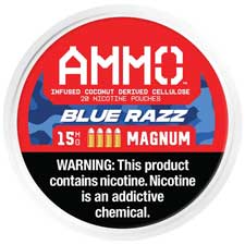 AMMO Nicotine Pouches Blue Razz 15mg 5ct