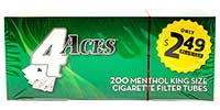 4 Aces Cigarette Tubes Menthol King Size PP 2.49 200ct Box 