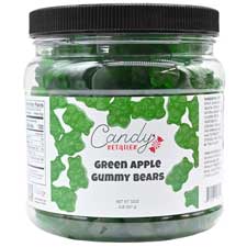 Candy Retailer Gummy Bears Green Apple 32oz Jar