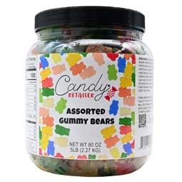 Candy Retailer Gummy Bears Assorted 5 Lb Jar