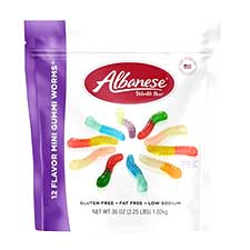 Albanese 12 Flavor Gummi Worms Mini 2.25lb Bag 