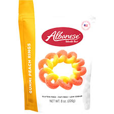 Albanese Gummi Peach Rings 8oz Bag 