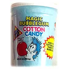Alberts Cotton Candy Bubble Gum Sour Blue Raspberry .52oz Tub 