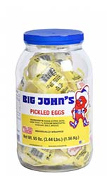 Big Johns Individually Wrapped Pickled White Eggs 20ct Jar 