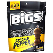 Bigs Sunflower Seeds Cracked Pepper 5.35oz Bag Expires May 7th 2025 
