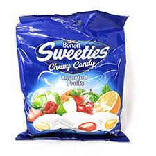 Bonart Sweeties Chewy Candy Fruit Filled Center 7oz Bag 