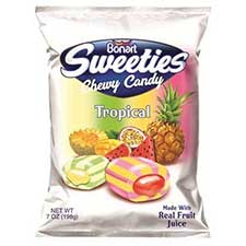 Bonart Sweeties Chewy Candy Tropical Center Filled 7oz Bag 