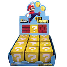 Boston America Super Mario Nintendo Question Mark Coin Candies 12ct Tin 