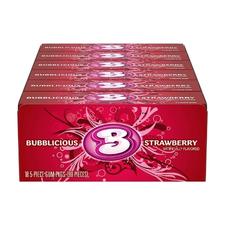 Bubblicious Strawberry 18 Packs of 5 