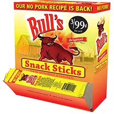 Bulls Original Snack Sticks No Pork 100ct Box 