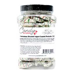 Candy Retailer Christmas Drizzled Yogurt Coated Pretzels 1 Lb Jar 