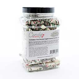 Candy Retailer Christmas Tree Yogurt Coated Pretzels 1 Lb Jar 