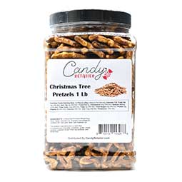 Candy Retailer Christmas Tree Pretzels 1 Lb Jar 