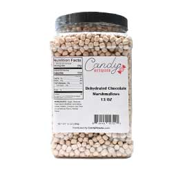 Candy Retailer Dehydrated Chocolate Marshmallows 13oz Jar 