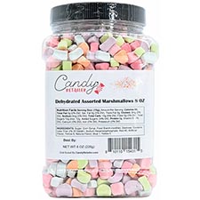 Candy Retailer Dehydrated Assorted Marshmallows 8oz Jar 