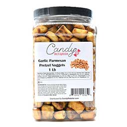 Candy Retailer Garlic Parmesan Pretzel Nuggets 1 Lb Jar 
