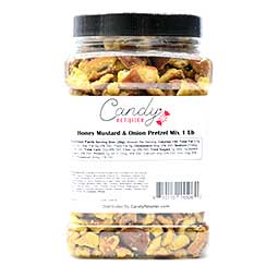 Candy Retailer Honey Mustard Pretzel Pieces 1 Lb Jar 