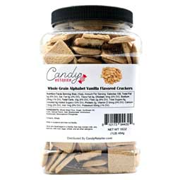 Candy Retailer Whole Grain Alphabet Vanilla Flavored Crackers 1lb 