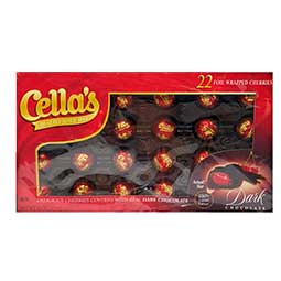 Cellas Dark Chocolate Foil Wrapped Cherries 11oz Gift Box 