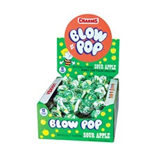 Charms Blow Pop Sour Apple 48ct Box 