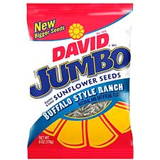 David Jumbo Buffalo Ranch Sunflower Seeds 5.25oz Bag 