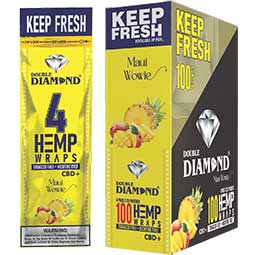 Double Diamond Hemp Wraps Maui Wowie 25 Packs of 4 